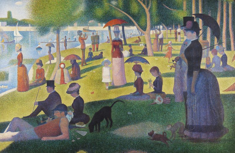 A Sunday on La Grande Jatte by Georges Seurat, framed on the Mac finish screen